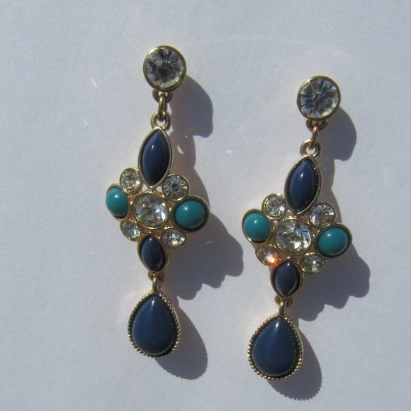DANGLE rhinestone post earrings - Picture 1 of 5